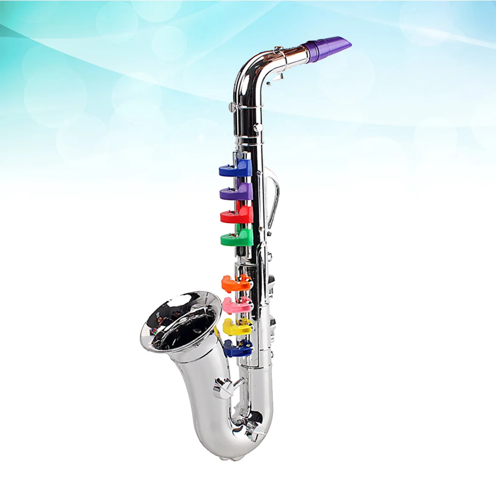 Children Plastic Trumpet Toy Musical Instruments Toy Saxophone 8 Rhythms Trumpet Toy Kids Mini Musical Instrument Toy Props for