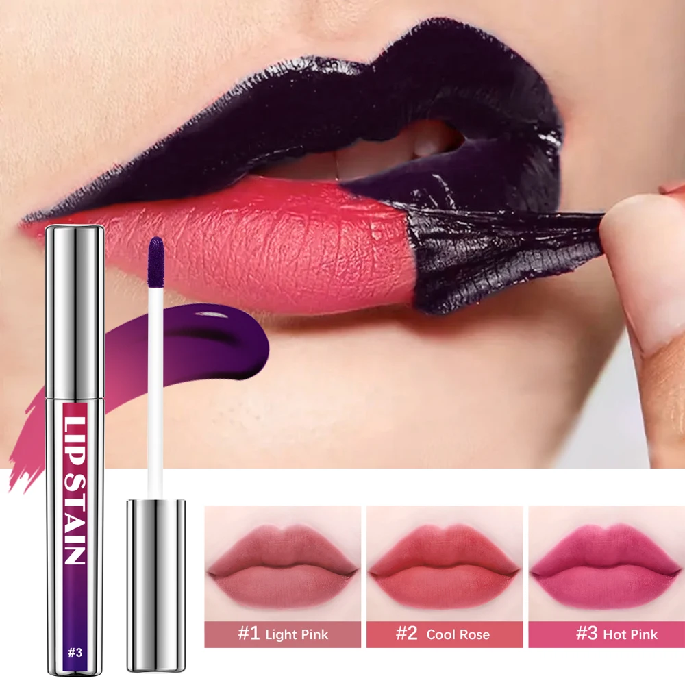 Peel Off Lip Stain Reveal Long Lasting Waterproof Pink Lip Tint Transfer Proof Non-Stick Cup Natural Lip Stain Women's Cosmetics