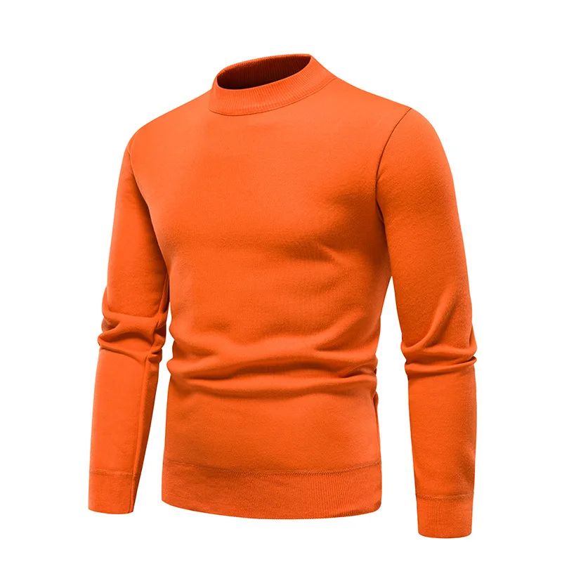 Maglione con o-collo in tinta unita sottile Top da uomo Autunno Inverno Abbigliamento caldo per maglieria Camicia classica con fondo spesso per uomo MY922