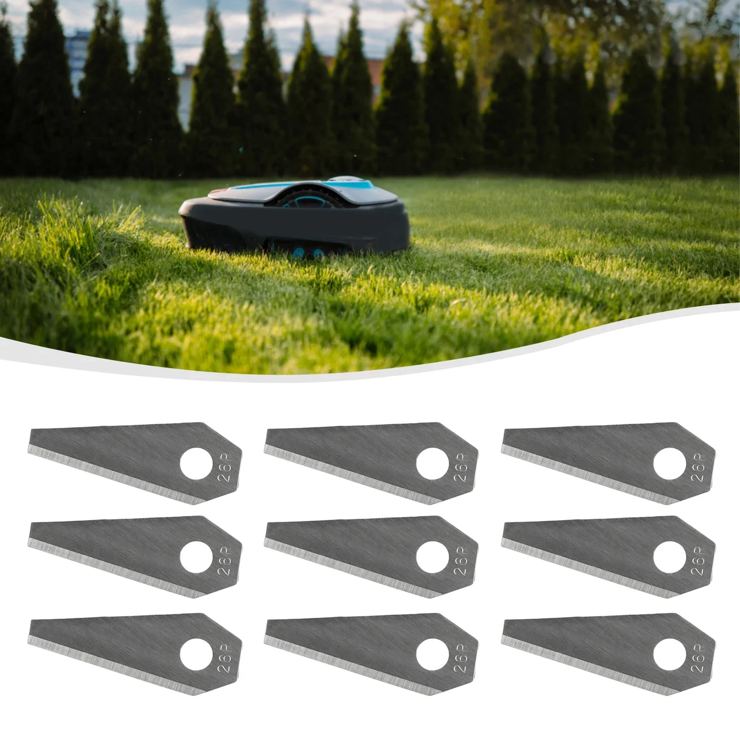 

Brand New None Cutting Blades Replacement Lawn Mower Replacement Robot Sliver Stainless Steel (1.00 Mm) 49*19*1mm