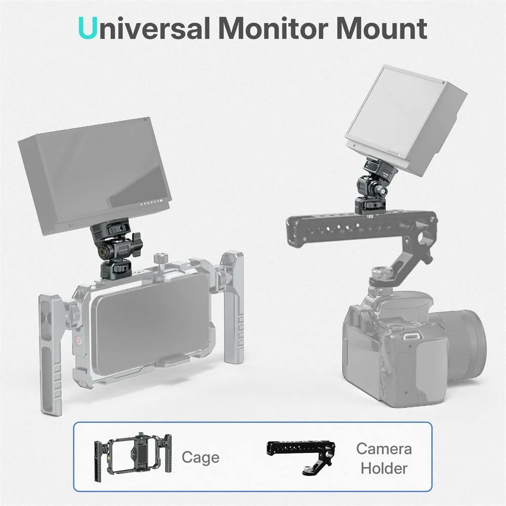 LEAPLIGHT Aluminiowy uchwyt do monitora kamery z zimną stopką i gwintem 1/4 cala do monitorów 5 i 7 cali oraz lamp błyskowych — zdjęcie produktu 5