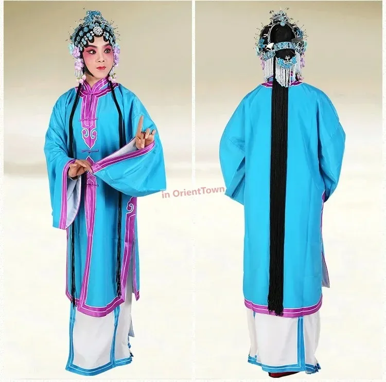 Chinese folk Stage Outfit Carnival Peking Chuan Opera improved Long robe costume Coat+ Skirt Film TV Operas performance costume