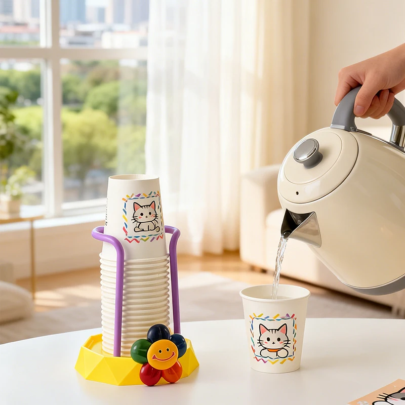 Scratch‑Resistant Bright Vivid Resin Cartoon Paper Cup Holder Home Living Room Beverage Shop Counter Tabletop Decor Accent