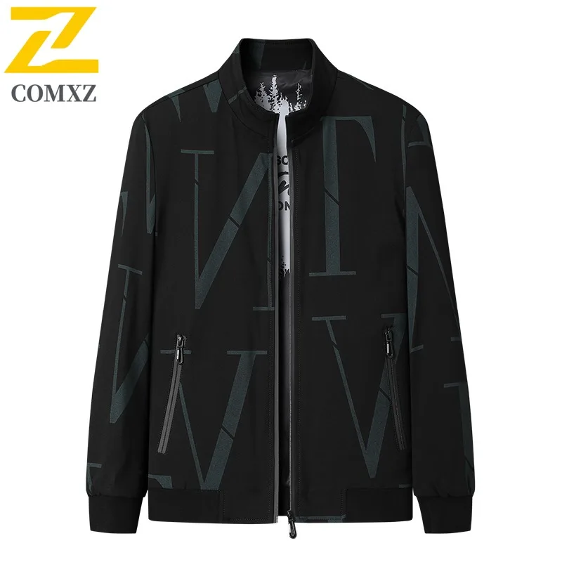 

COMXZ Men Cycling Jacket Leisure Stand Collar Outdoor Windproof Coats American Style Lightweight Comfort Autumn Windbreaker