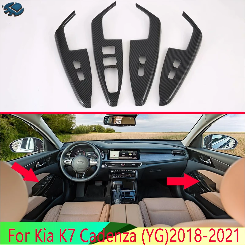 

Для Kia K7 Cadenza (YG)2018-2021 автомобильные аксессуары, крышка подлокотника для двери, окна, панель переключателя, накладка, гарнир