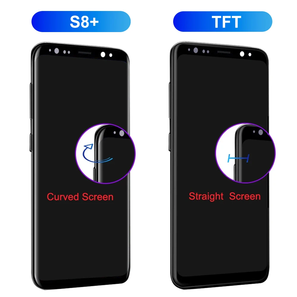 S8 Plus TFT Screen Replacement for Samsung Galaxy S8+ G955 G955F LCD Display Touch Screen Digitizer with Frame Assembly Screen
