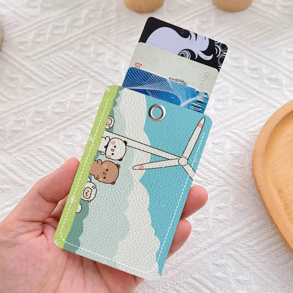 Bubu e Dudu Custodia rettangolare per carta d'identità Portachiavi Borsa per carta di accesso Portachiavi Porta carte in pelle Portachiavi Accesso