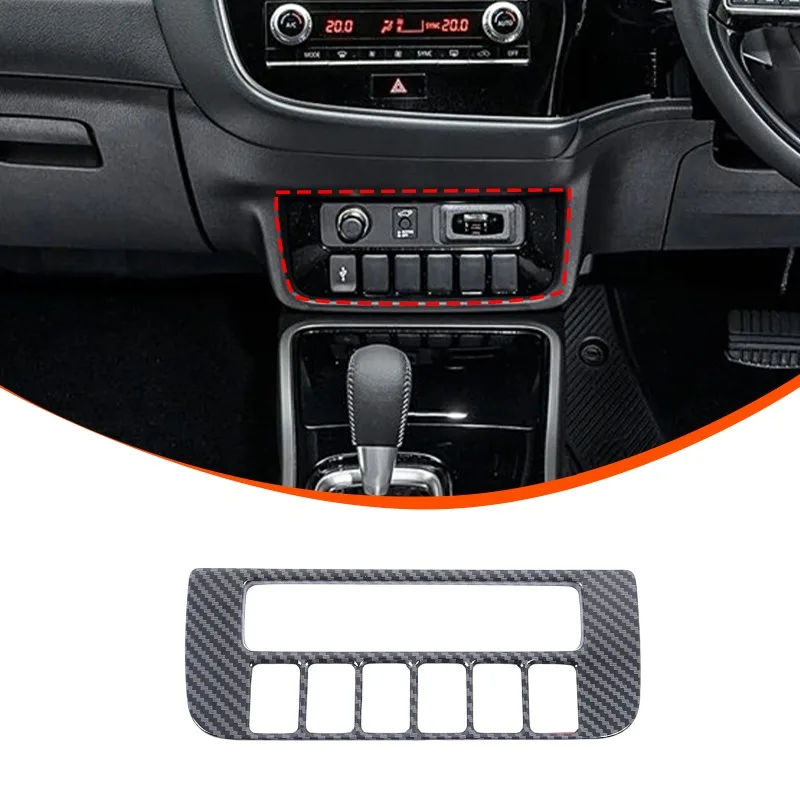 ABS Car Center Console Air Conditioning Switch Panel Frame Cover Trim Sticker For Mitsubishi Outlander 2019-2022 Car Accessories