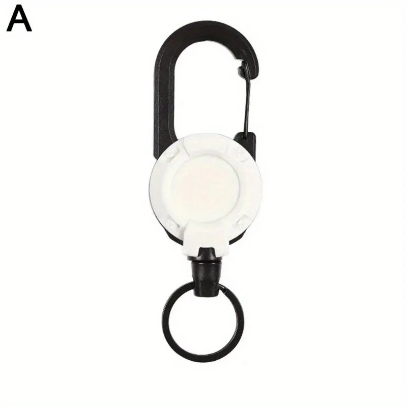 2pcs NEW Heavy Duty Retractable Pull Badges ID Reel Carabiner Key Chain Key Holder Outdoor Keychain Holds Multiple Tools