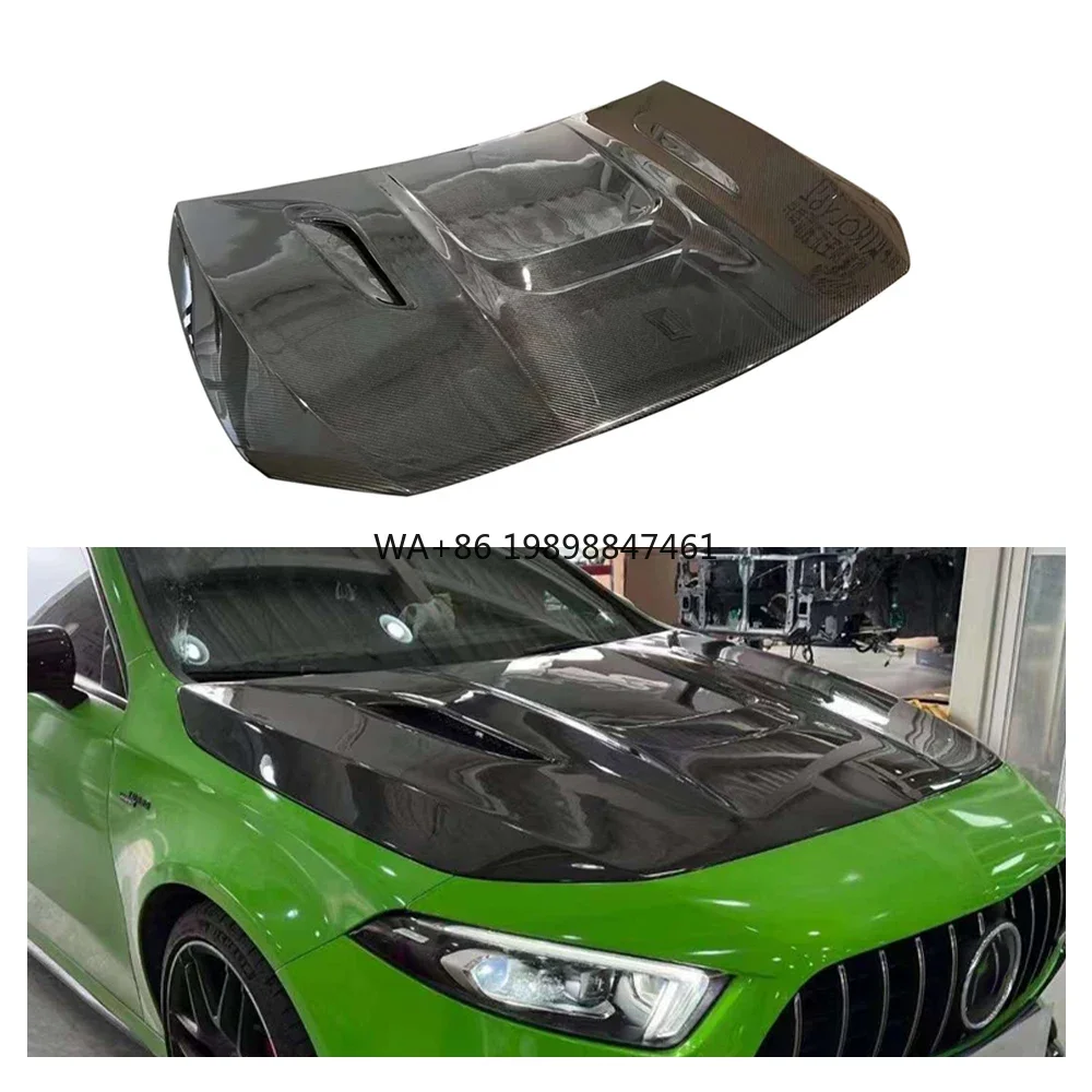 Car Decoration Accessories Dry Carbon Fiber Front Engine Bonnet Hood for Mercedes BENZ AMG A35