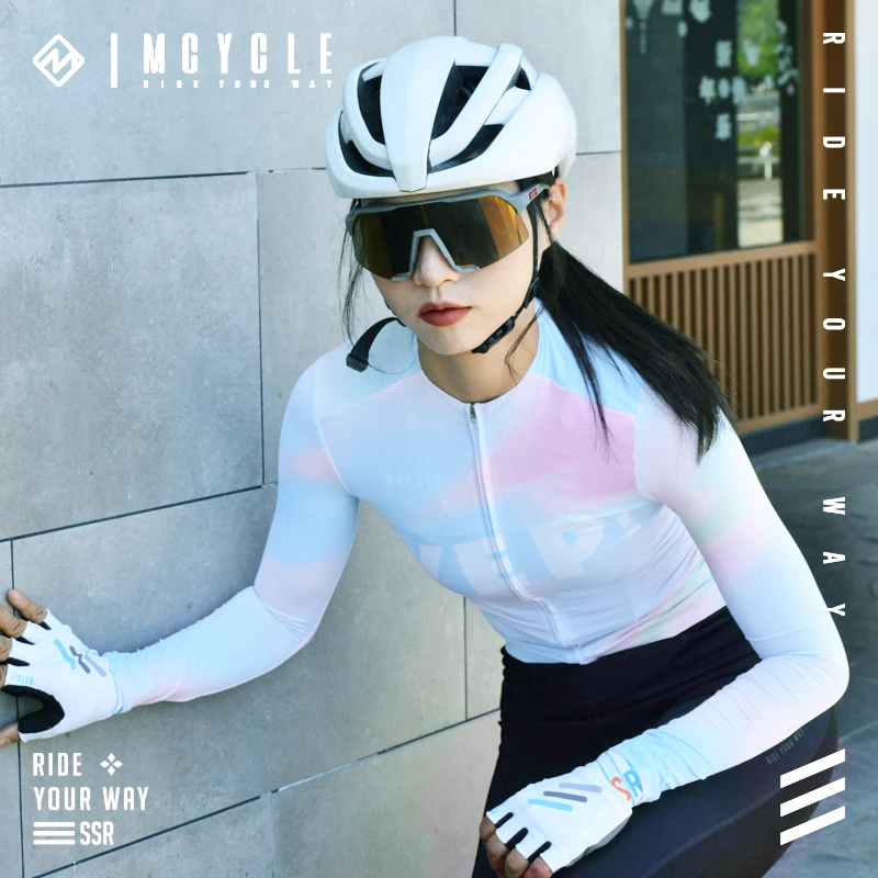 Mcycle New Design Bamboo Charcoal Silk Fabric Cycling Clothing Lady Bicycle Shirts Breathable Long Sleeves Women Cycling Jersey