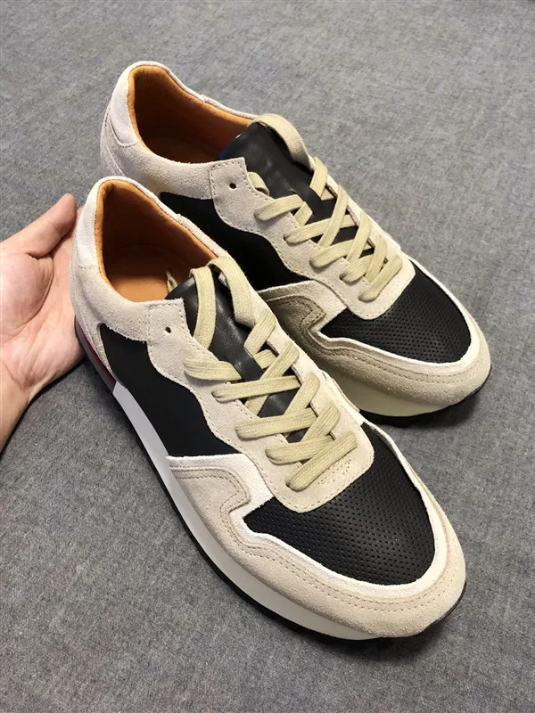 

Super lightweight! Autumn and winter low-top lace-up imported leather sports running casual shoes