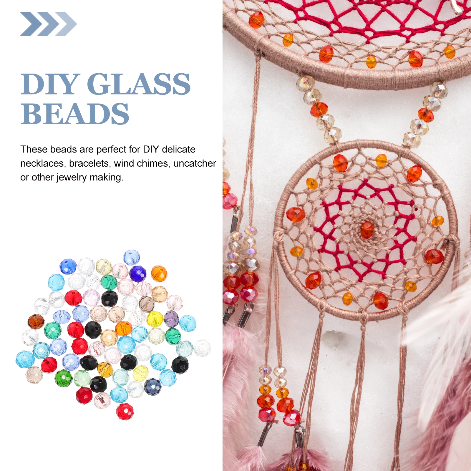 

560pcs Crystal Glass Beads Faceted Spacer for Crafts DIY Jewelry Making Bracelets Charms Pendants Home Decor Projects