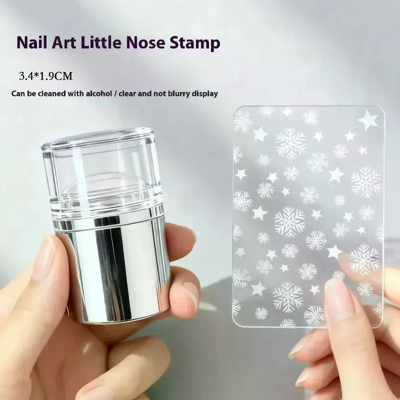 Transparent Mini Nail Seal With Scraper Nails Stamp Template Manicure Design Polish Stencil Nail Art Mold Manicure Tool