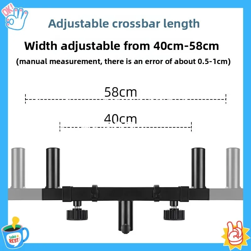 One to two speaker brackets, balance frame, double speaker pillars, two speaker bars,