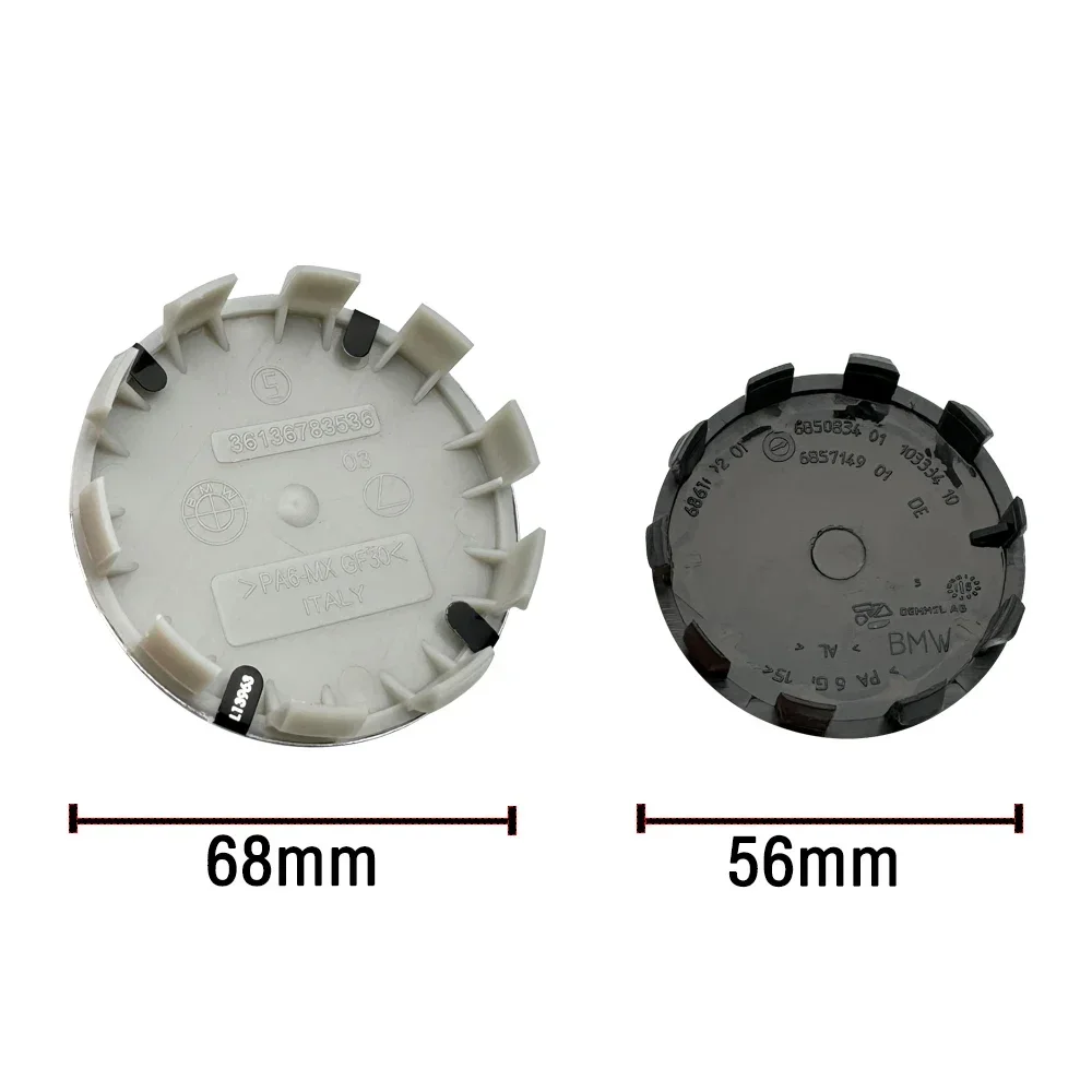 4 stuks 68mm 56mm auto wielnaaf center cover modificatie accessoires, geschikt voor BMW E36 E39 E46F30 G20 G21 G30E60 E90 E90 F10