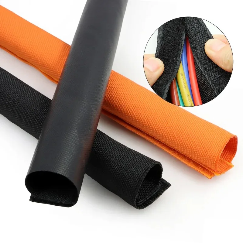 Good Quality Reusable PET Cable Sleeve 16mm - 100mm PVC Waterproof Harness Sheath Management Line Wrap Protect Organizer