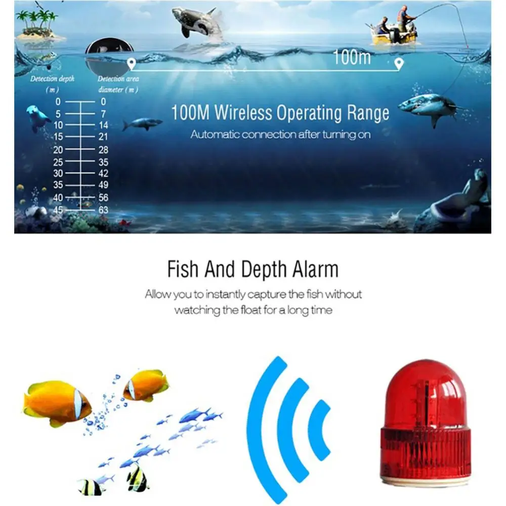 Fish Finder Portable Wireless Lake Sea Fishing Smart Depth Alarm Sonar Sensor