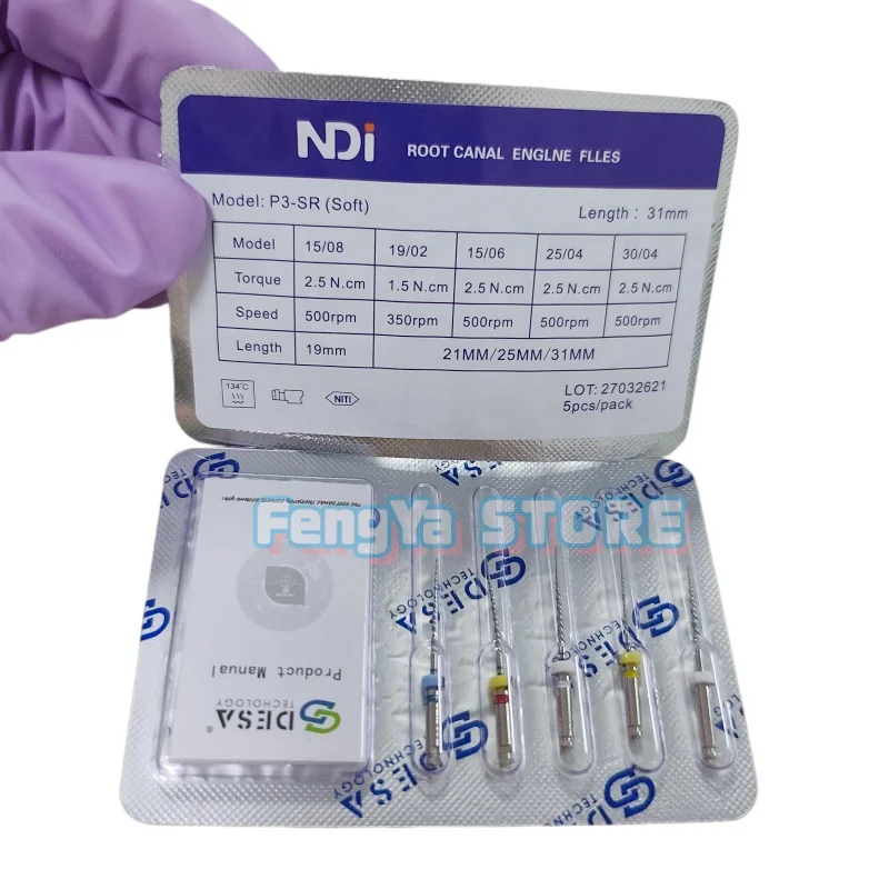 3 Packs/Lot NDI Dental Heat Activated Nickel Titanium Elastic Root Canal File P3-SR Soft Rotary Files Dentistry Endondontic File