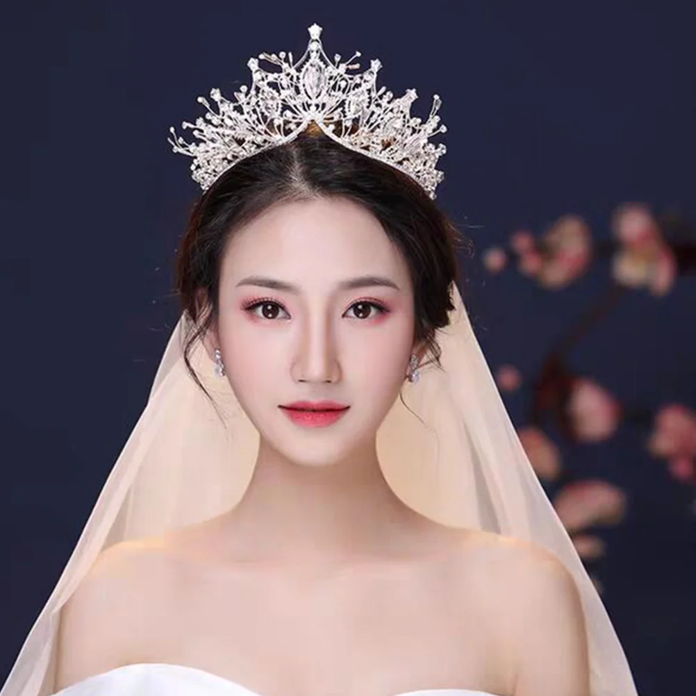 

Golden Wedding Crown Bridal Tiara Unique Structure Portable Wearing Perfect Accessory for Brides Ladies Parties