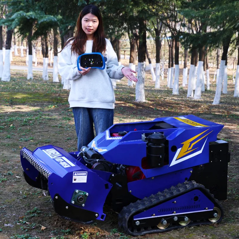 

Customized large-area all terrain lawn mower, agricultural rubber track remote control robot lawn mower