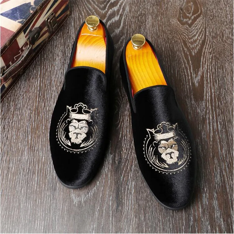 Fashion Men Embroidery Party Wedding Loafers Moccasins Men's Casual Shoes Slip-on Shoe Mens Light Comfortable Driving Flats