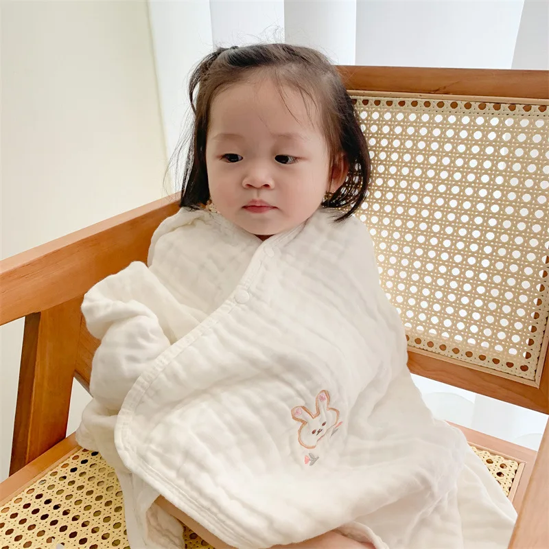 6Layers Children bathrobe Baby Bath Towel Robe Gown Kid Cotton Gauze Hooded Cape Poncho Cartoon Bear Cloak mantle Cloke