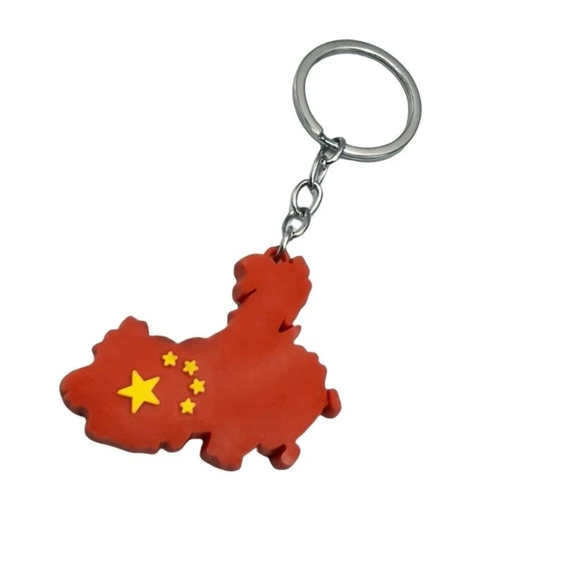 W89C KEQUITA PATRIÓNICO FLAVES NACIONAS NACIONAS CHINAS KEYCHAIN ​​PLATAMENTE CORAZÓN DEL CORAZÓN