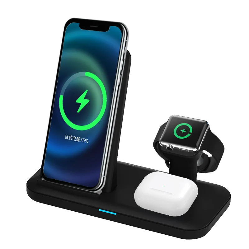 

Wireless Charger Station 5W-15W Fast Charging Supports Phone Watch Earbuds