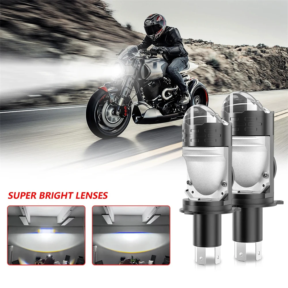

Car Motorcycle H4 LED Headlight Bulb 100W 10000LM Projector Lens Turbo Fan Plug&Play Wireless High Low Beam Auto Lamp
