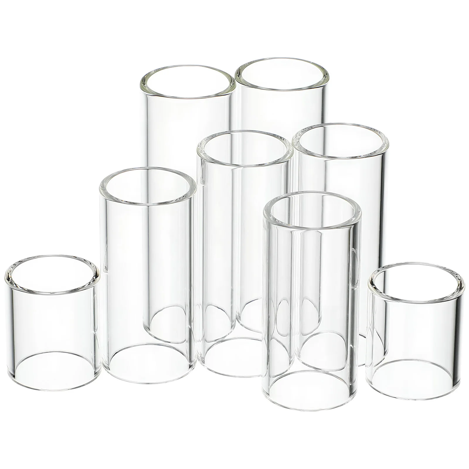 

8Pcs Guitar Finger Slides Glass Multiple Lengths Smooth Glide Guitar Slides Set Electric Acoustic Accessories String Bass Slide