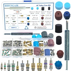 Kit surtido de núcleos de válvula de aire acondicionado para coche, recambio de reparación de núcleo de válvula de refrigeración automotriz R12 R134a, 100 piezas