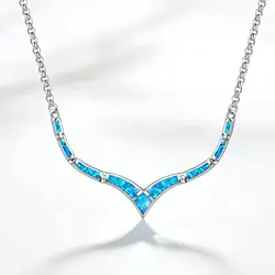Unique Design Hot Sale Blue Fire Opal Necklaces for Charm Women Luxury Fashion Jewelry Pendant Necklace Gifts for Wedding Dating