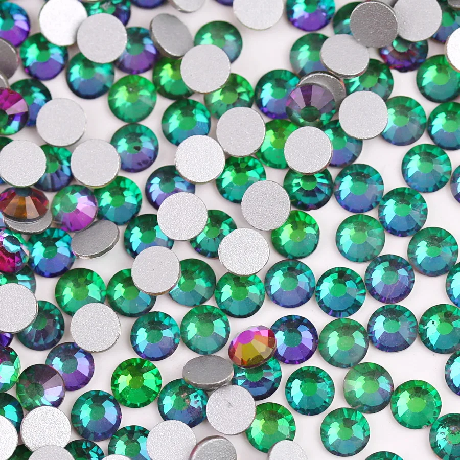Kristallglas Nicht Hotfix SS6-SS30 Regenbogen Opal Metallic Glitzer Bling Maniküre Strass Kleber auf Flatback Strass Perlen für DIY – Detail 1