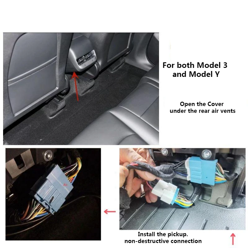 Tesla retrofit Non destructive cable for power supply With relay transformer Tesla Model 3 Model y Power supply wire harnes image 3