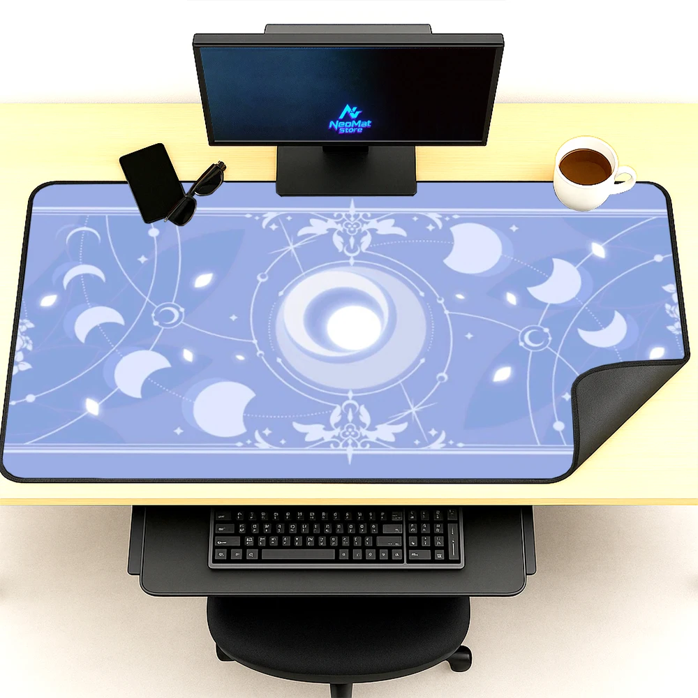 Moon Mouse Pad Oversized Large Gaming 160x60cm Computer Desk Accessories Nonslip 1200x600mm Workspace Study Yellow Pink Playmat