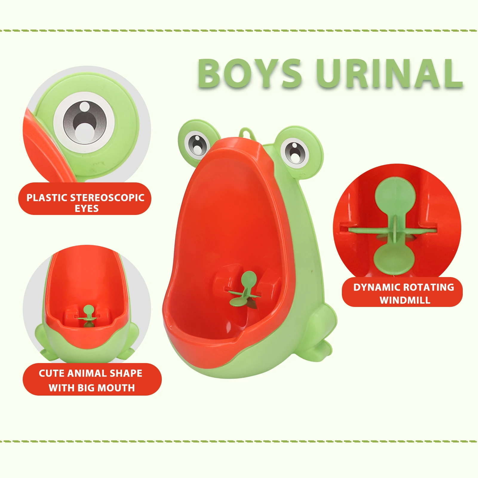 Baby Boys Standing Potty Frog Shape Wall-Mounted Urinals Toilet Training Children Stand Vertical Urinal Potty Pee Infant Toddler