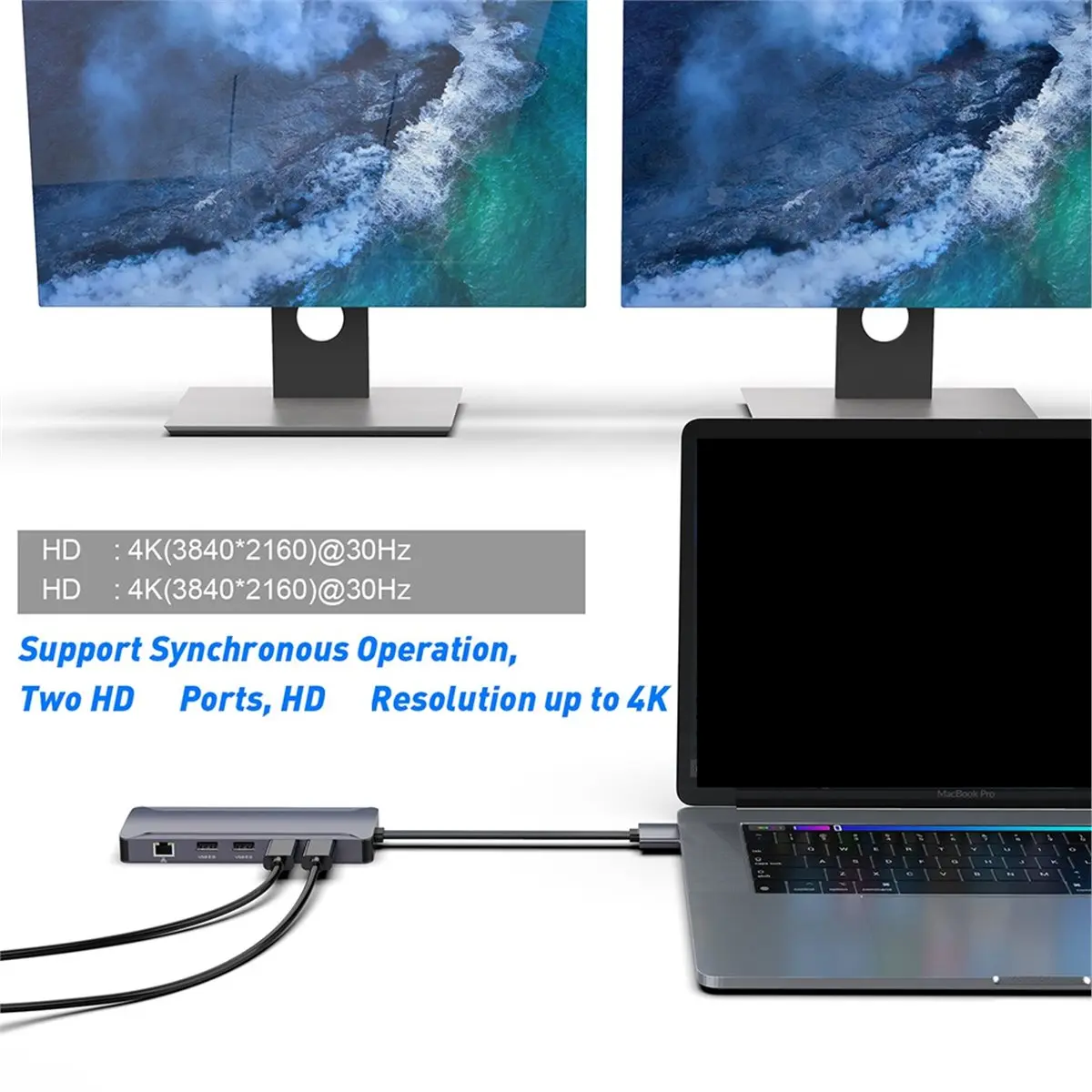 

4K-совместимый гигабитный Ethernet-хаб с поддержкой PD 100W и двумя портами Type-C для док-станций / Pro Expansion Dock