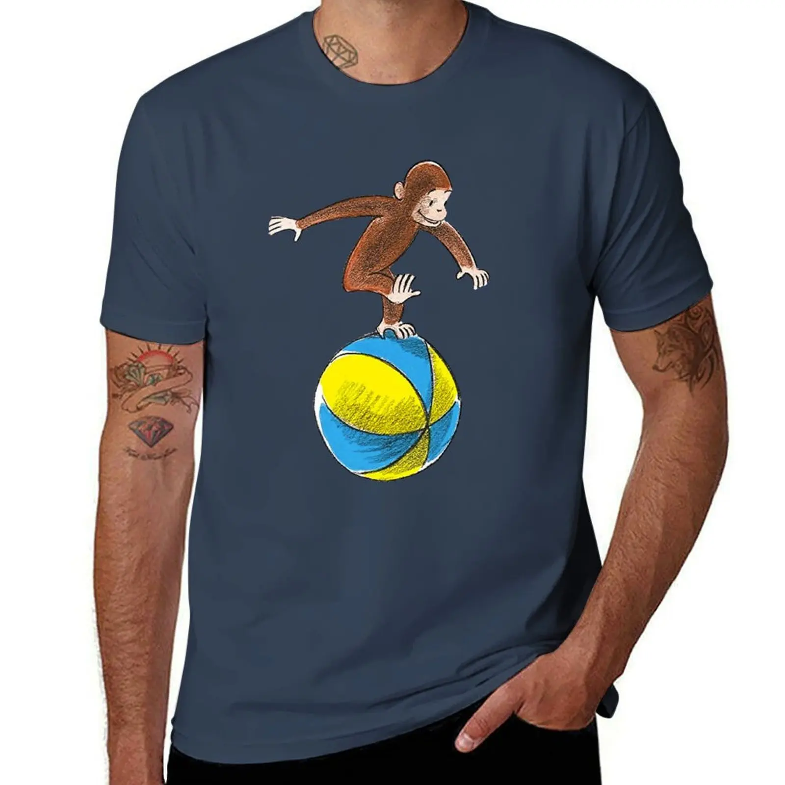 

Curious George the monkey T-Shirt Basic Tee Shirt for Everyday Outfit