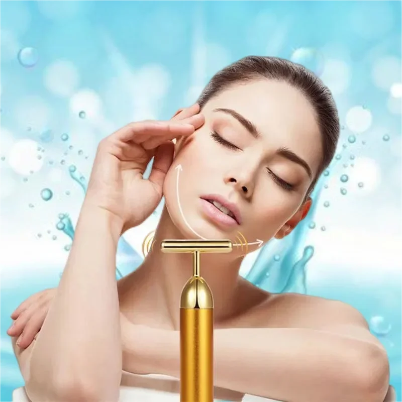 

hand-held 24K portable beauty facial massage stickThin face circulating reducing swelling tightening facial beauty tools