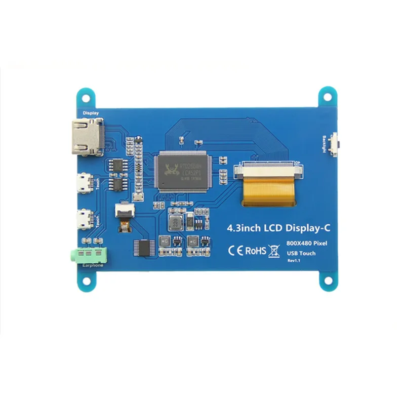 Imagem -03 - Painel de Toque Capacitivo com Hdmi Ips Display Raspberry pi 800x480 43 Polegadas