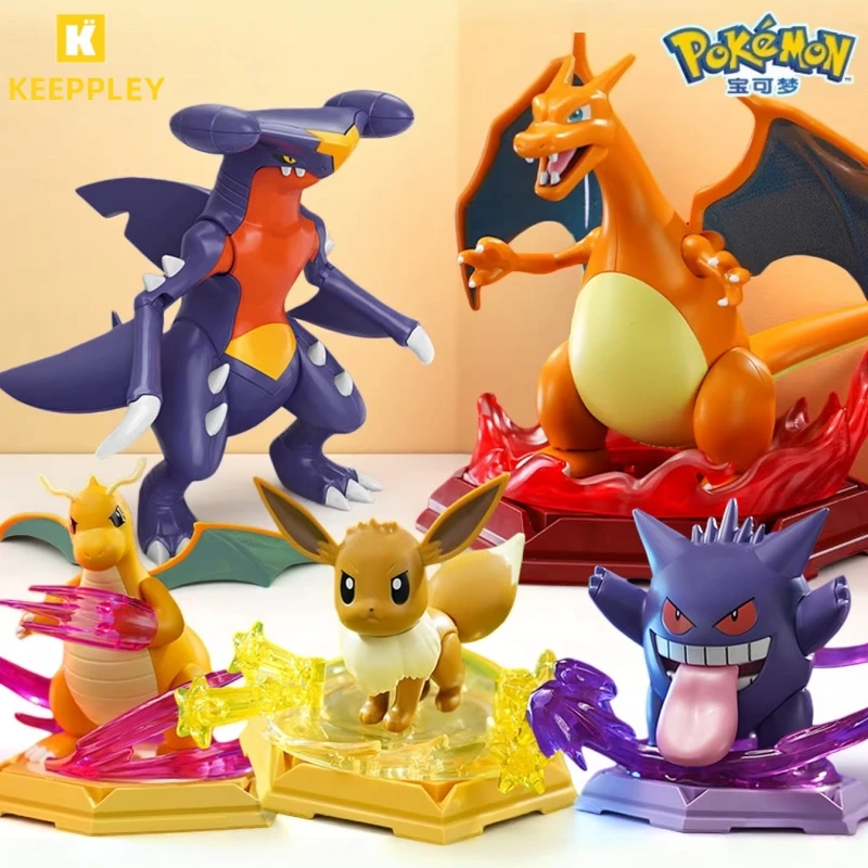 

Конструкторы Keeppley: Игрушки Покемон, фигурки Гренинжа, Генгар, Пикачу, Иви, Чаризард, сборные модели, украшения, подарки
