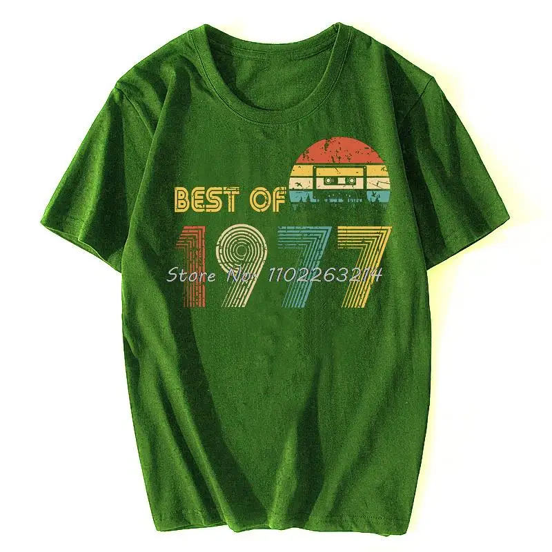 أفضل من 1977 43rd هدايا عيد ميلاد تي شيرت الرجال الجرافيك تي شيرت قصير الأكمام القطن الشريط التي شيرت كول تيز بلايز المتضخم #2