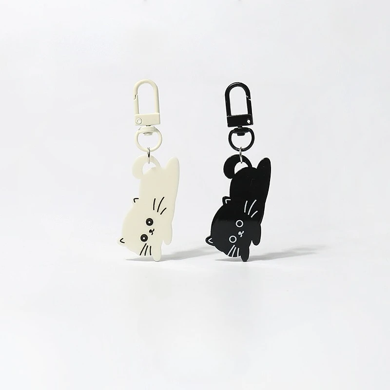 بسيطة ولطيفة القط المفاتيح الاكريليك القط المعلقات الكرتون لطيف المفاتيح اليومية الحلو ومتعددة الاستخدامات شنقا مجوهرات اكسسوارات