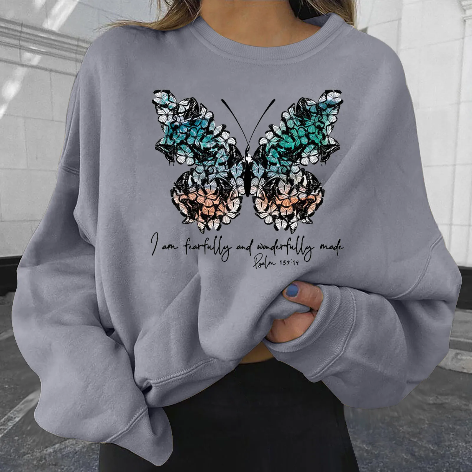 

Женская повседневная Короткая Толстовка с круглым вырезом и длинным рукавом