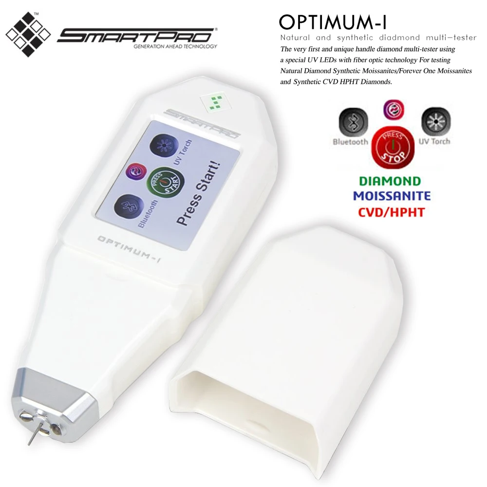 Smartpro Optimum-I 3-in-1 UV/Fiber Optic Diamond Tester Identifies Natural/Lab-Grown CVD/HPHT/Moissanite with 2.4