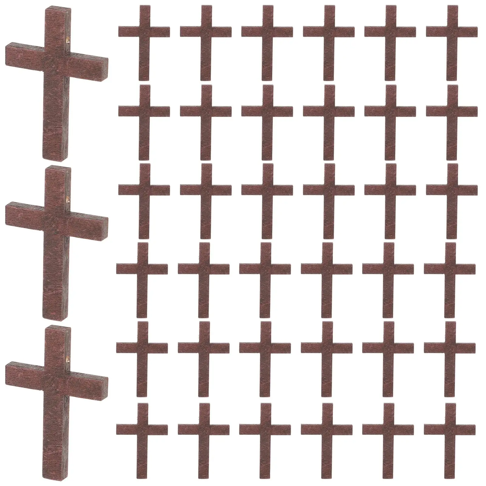 

70pcs Wooden Cross Necklace Pendants Ethnic Charms Punk Jewelry Crafts DIY Beads Stringing Lightweight Durable