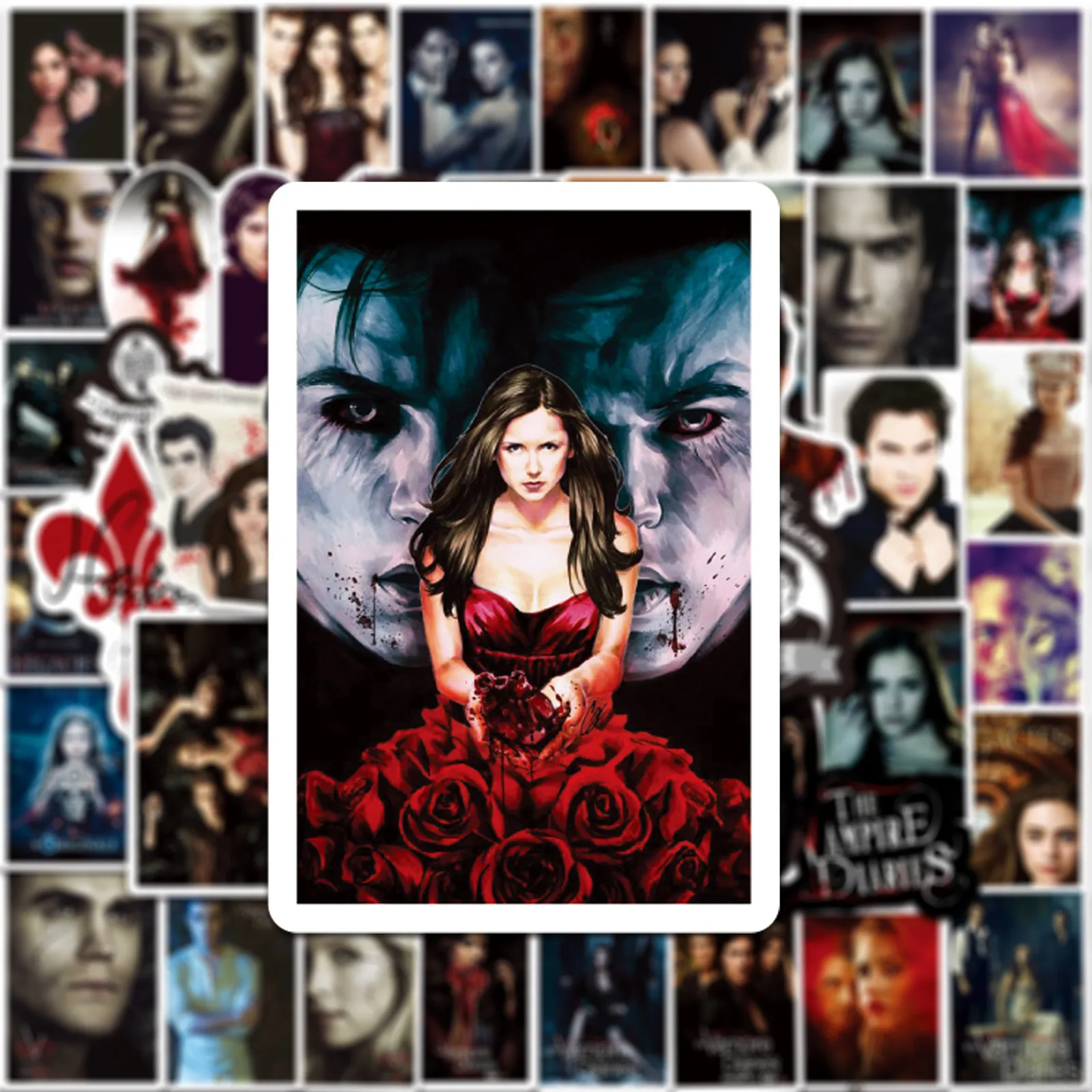 10/30/50pcs American Drama The Vampire Diaries Graffiti Stickers Notebook Guitar Water Cup Trolley Case Pvc Waterproof Stickers