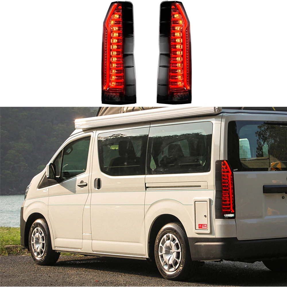 Tự Động Bên Ngoài Phía Sau Đèn Cho Xe Toyota Hiace 2020-2022 Được Đuôi Đèn Led Phía Sau Nhan Phanh Ngược Đèn phụ Kiện Xe Hơi