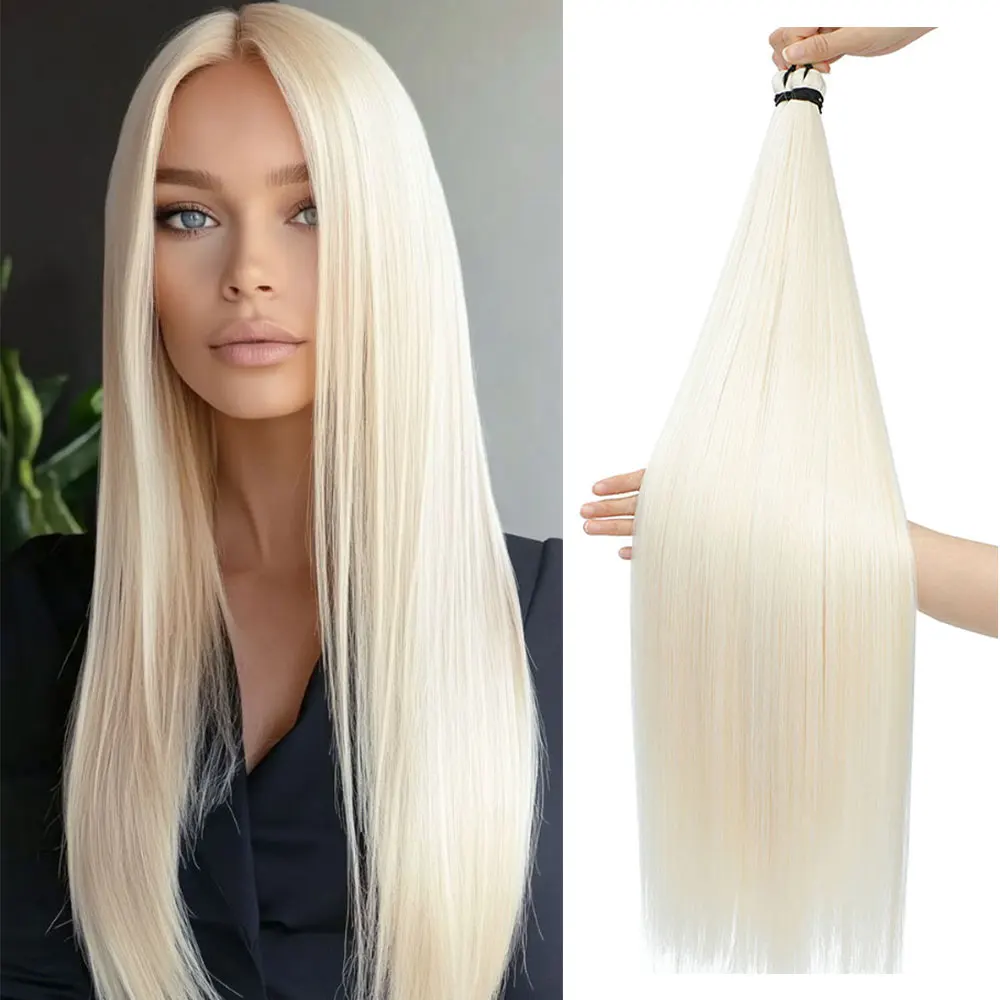 

28 Inch Straight Braid Hair Bundles Crochet Braids Hair Synthetic Ombre Brown Soft Crochet Hair Extensions Pony Hair Extensions
